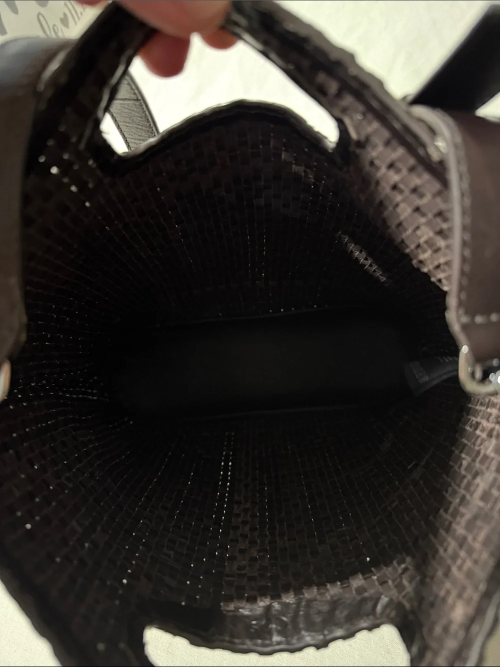 COS Dark Brown FOLIO HAND-WOVEN BAG - LEATHER